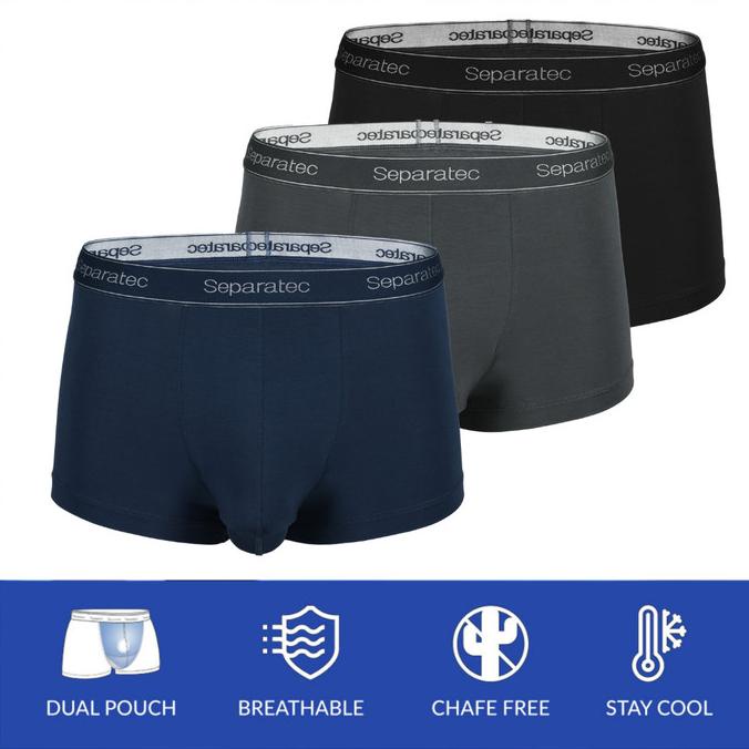 Celana Dalam Pria Separatec Trunks Micro Modal Premium 3 Pcs - XL,campur