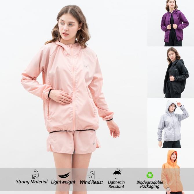 Flexzone Jaket Windbreaker Hoodie Wanita Winder series FJS-505HT