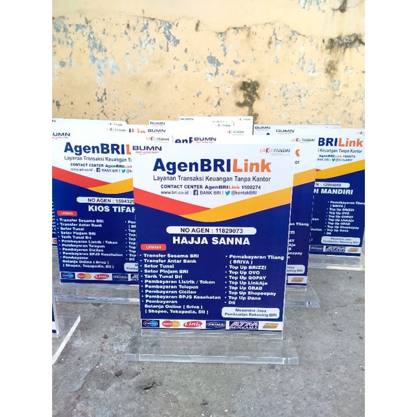 

UKURAN 20X15 AKRILIK PAPAN MEJA BANK BRI BRILINK
