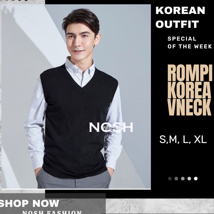 Terlaku Rompi Rajut Pria Polos - Ian / Rompi Cowok / Rompi Pria Polos NOSH