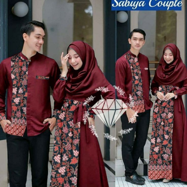 CP SABIYA BATIK, COUPLE PASANGAN, KATUN PRADA MOSCREPE, GAMIS HIJAB MUSLIM, DRESS MAXY, 3 UKURAN ❋