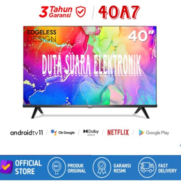 Tcl 40 Inch Smart Tv Led - Android 11.0 - Fhd - Wifi Netflix (40A7)