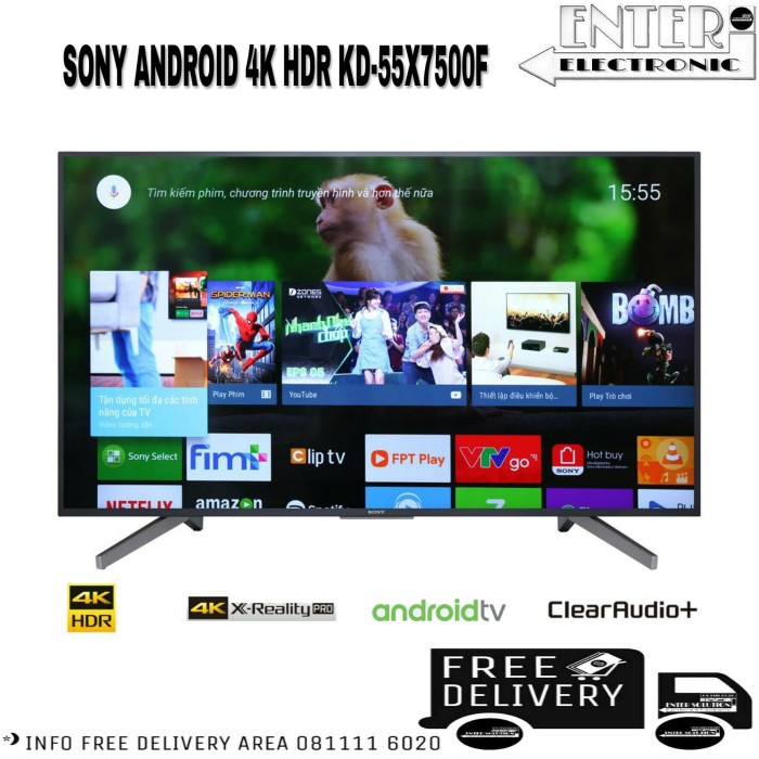 Sony Led Tv 55X7500 - Smart Tv Led 55 Inch Android 4K Sony Kd 55X7500F