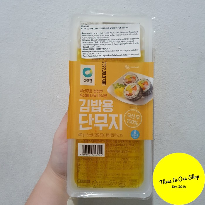 

JONGGA DANMUJI SUSHI 400GRAM/ACAR LOBAK KOREA UNTUK SUSHI