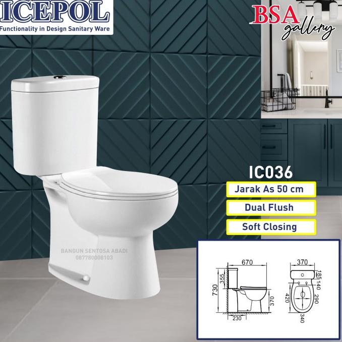 Produk Unggulan] KLOSET DUDUK ICEPOL LENGKAP ALAT , TUTUP / KLOSET MURAH MODEL TOTO