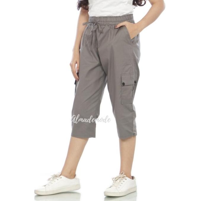 Terbaru Celana Wanita Katun Street,Celana Wanita Cargo 7/8 Jumbo Stok Terbatas