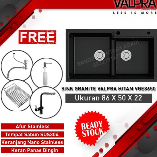 (:(:(:(] Granite Kitchen Sink V-GE 8650BK+ KERAN / BAK CUCI VALPRA BAHAN GRANIT