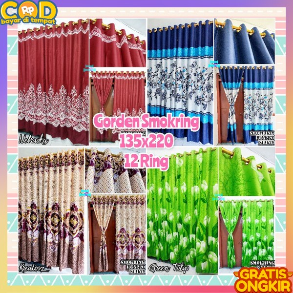 Poni Lebar Kamar Murah Karakter Gorden Pintu Smokering Smokring Halus Bagus Gordemg Aestetik Belah T