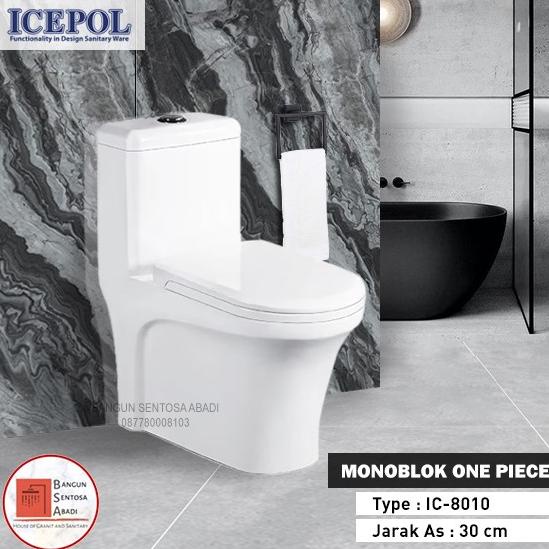 #@#@#@#@] KLOSET DUDUK ICEPOL MONOBLOK ONEPIECE IC 8010 KODOK MODEL TOTO PUTIH