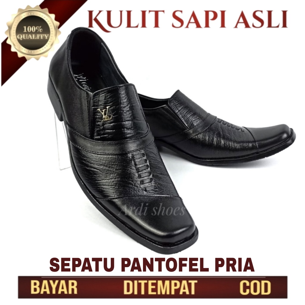 Sepatu Pantofel Kerja Kantoran Topel Pria Kulit Sepatu Formal Pantopel Cowok Kekinian 006