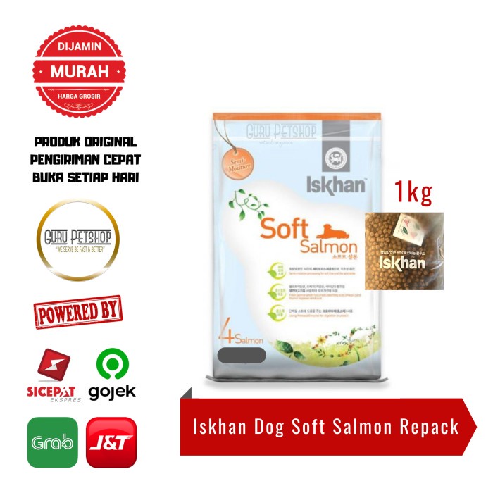 Iskhan Dog Soft Salmon 1kg Iskhan Soft Salmon Dog Food All Stages