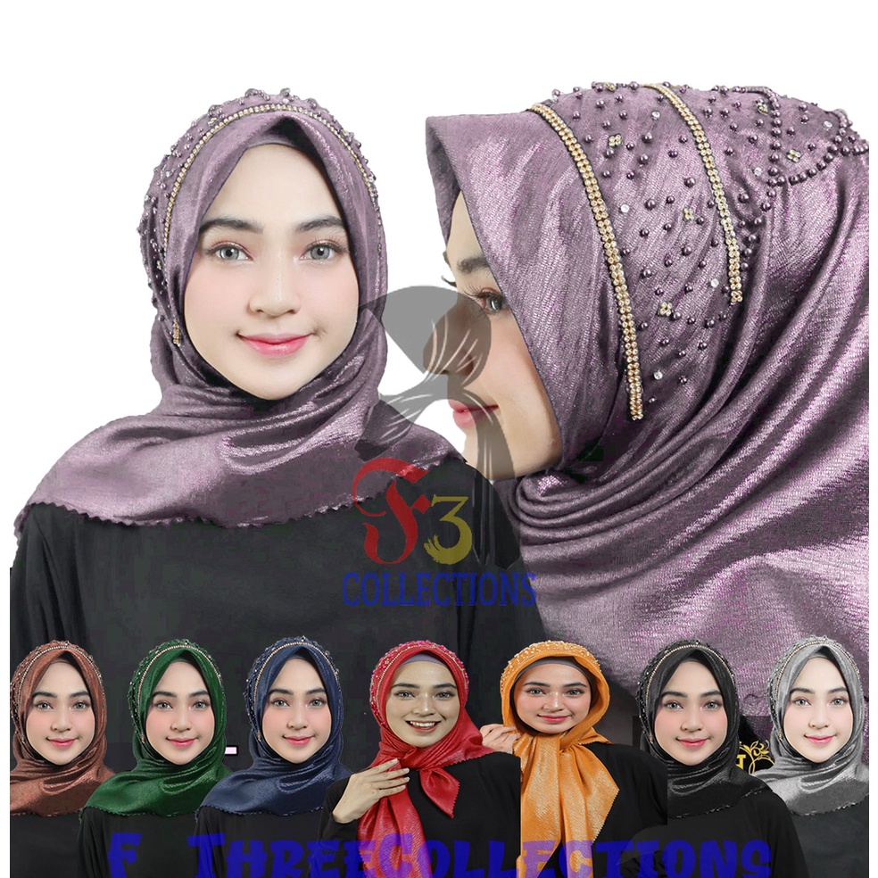Terbaik.. hijab segi empat shinar payet pesta / hijab payet / hijab shinar payet / jilbab payet