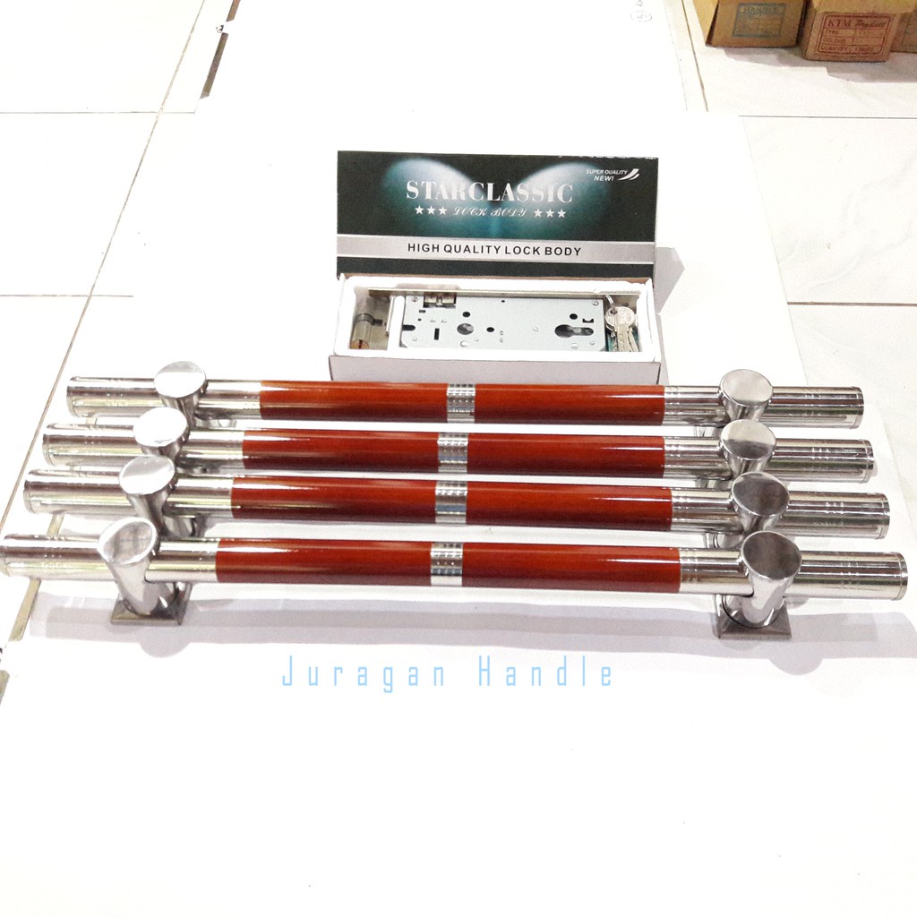 handle pintu rumah terbaru 60 cm 4 batang dan body kunci pelor paket gagang pintu tarikan pintu mini