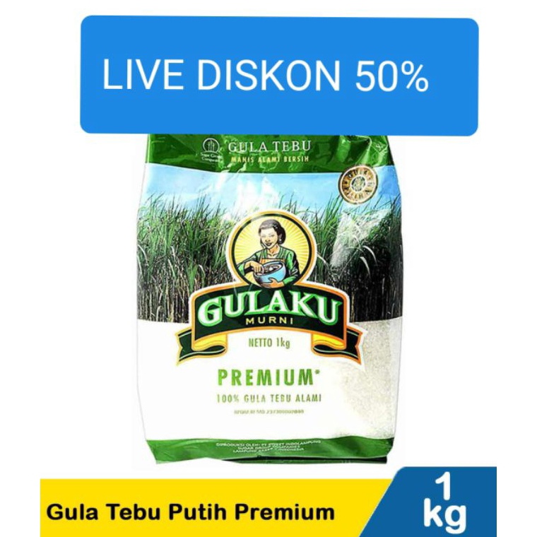 

12.12 HARGA GROSIR Gula pasir gulaku hijau 1kg gas !!
