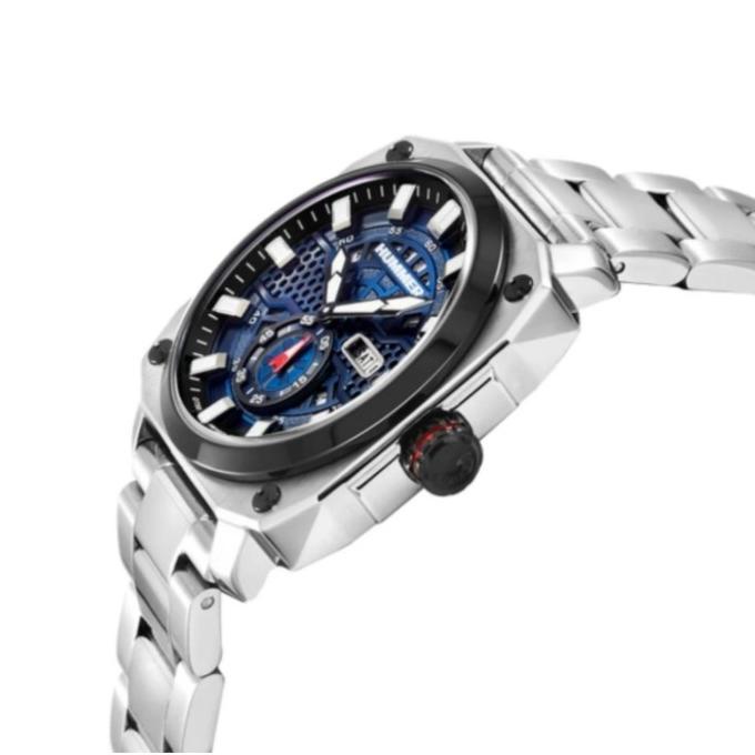 Jam Tangan Pria Hummer HM1027-1382 Blue Dial Silver Stainless Steel