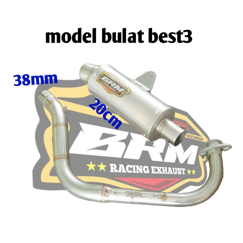 KNALPOT RACING BULAT BEST3 DM 38MM BEAT FI BEAT KARBU BEAT ESP ORIGINAL BRM
