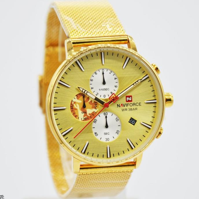 Jam Tangan Pria Naviforce 9169 / NF-9169 Chronograph Rantai Pasir