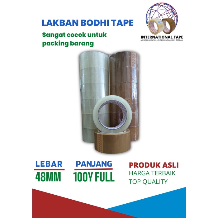 

LAKBAN BODHI TAPE 48MM x 100YARD FULL (90mtr) "PERDUS" GRAB/GOJEK ONLY
