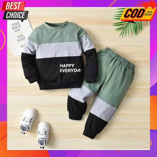 One Set Ank Cowok Panjang Pendek Setelan Import Set Stelan Anak Kecil Usia 1 10 Tahun Karakter Setal