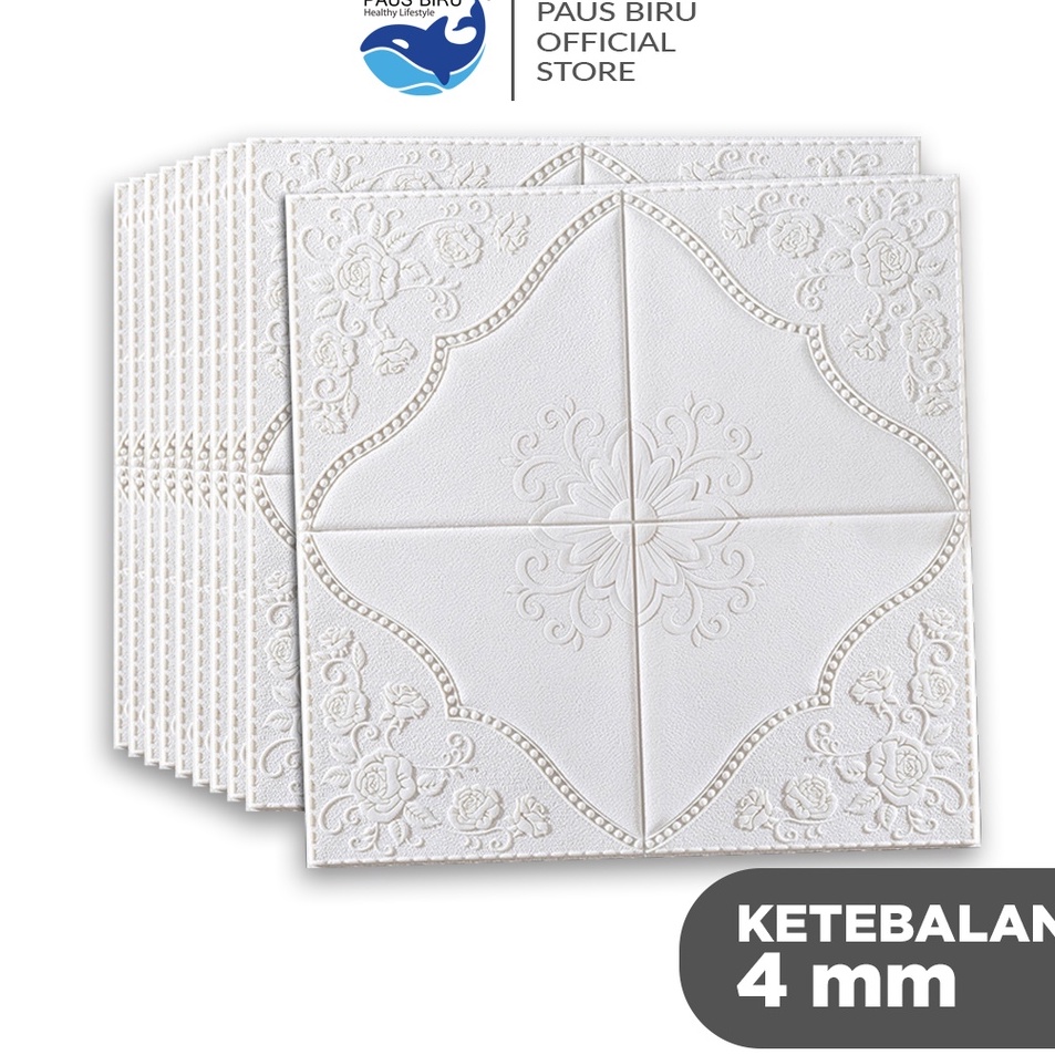 Best Paus Biru - Wallpaper 3D FOAM / Wallpaper Dinding 3D Motif Foam Batiky/Wallfoam Batik bunga Diskon Promo