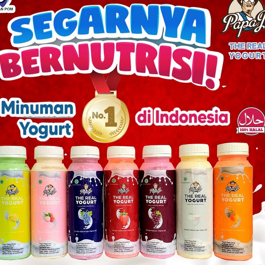 

Model Baru PapaJo the Real Yogurt 250ml | Minuman Sehat Yougurt buah Creamy Fresh Milk Delicous Yoghurt ALL VARIAN/PCS Cocok untuk Anak & Dewasa Dari 100% Susu Sapi MURNI [BPOM & HALAL] Original Premium High Quality BESTSELLER!!