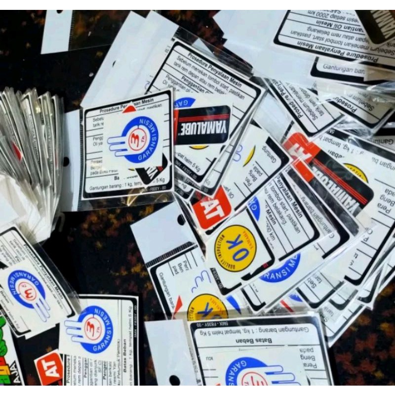 Sticker warning stiker pengaturan sticker prosedur Yamaha mio sporty mio lama mio smile