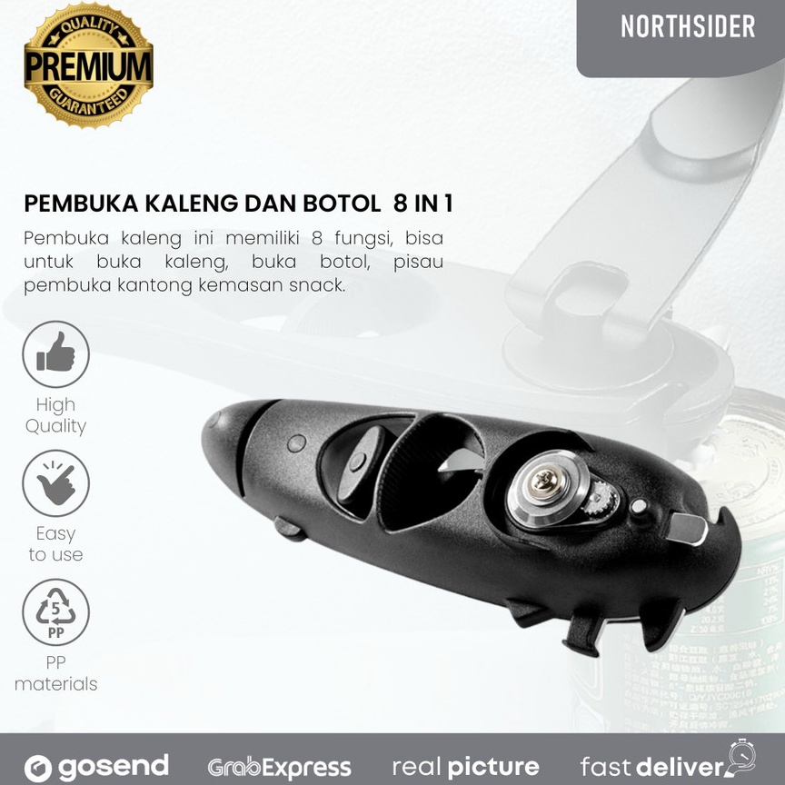 PALING DIMINATI PEMBUKA KALENG dan BOTOL MULTI FUNGSI 8 IN 1 | PORTABLE CAN OPENER K46