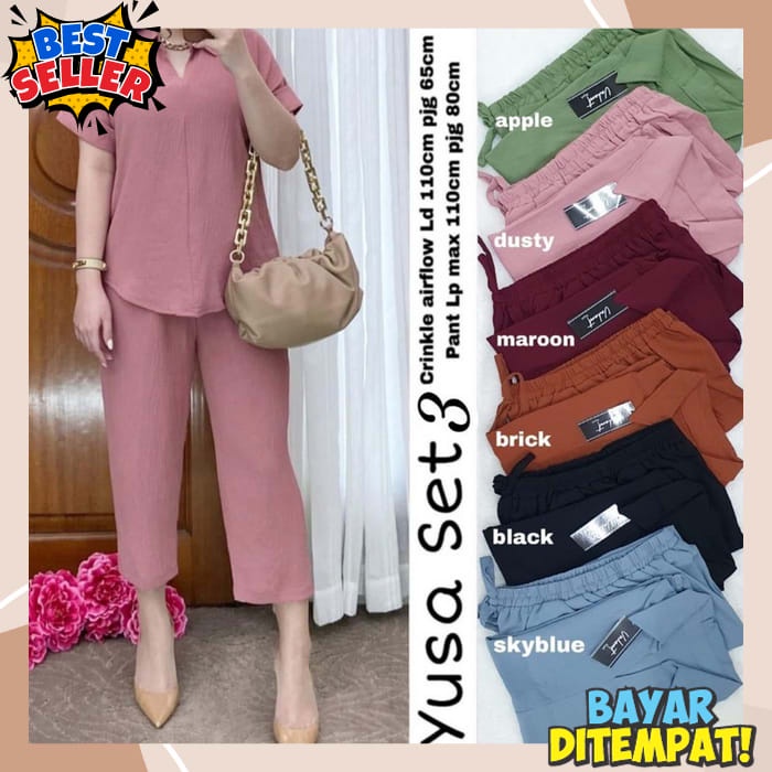 Remaja Setelan Wanita Murah Stlan Perempuan Wabita Pakaian Cewe 2In1 Satu Set Celana Cewek Bsju Wnta