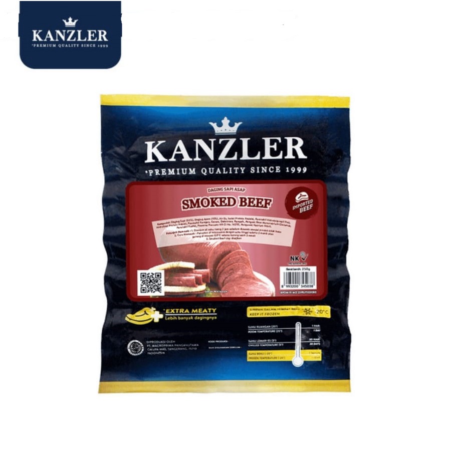 

Smoked Beef Kanzler 250Gr Smoke Daging Sapi Isi 10Pcs Halal & Bpom