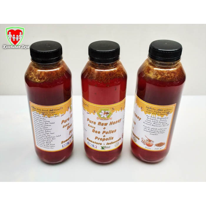 

Madu Organik, Madu Mentah + Bee Pollen + Propolis 500 ML