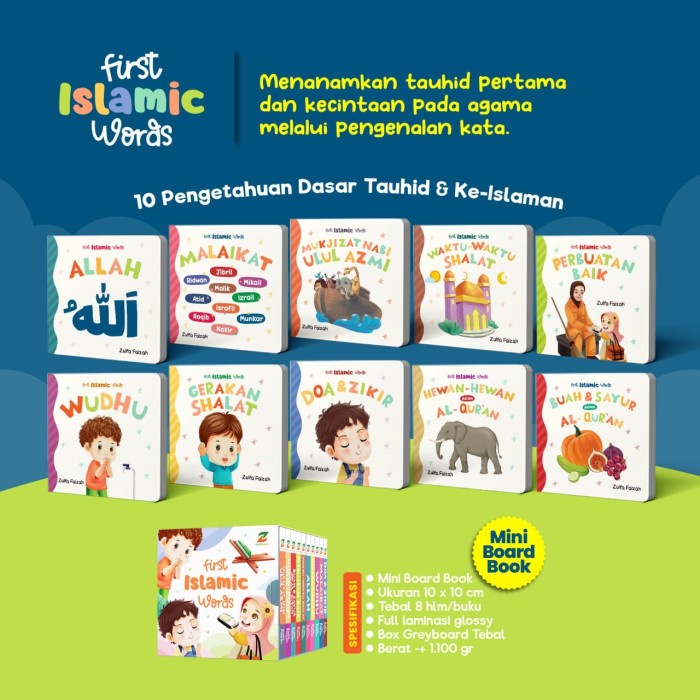 Ziyadbooks Paket Board Book Mini First Islamic Words untuk Balita