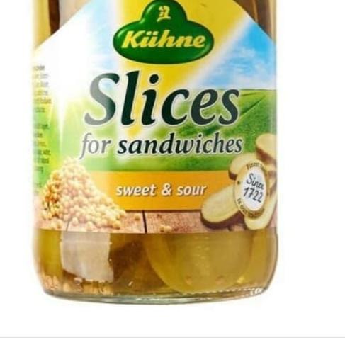 

Ready...Ready...Ready...] Kuhne Slices For Sandwiches sweet & Sour 330gr pickles acar