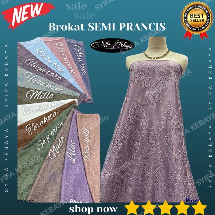 Brokat Semi Prancis Kain Chantily Brukat Semi Prancis Premium