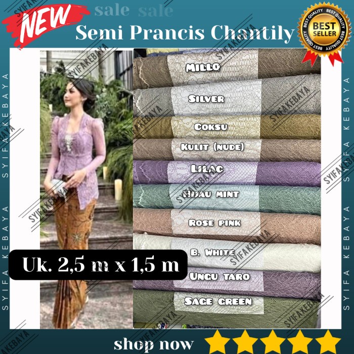 Brukat Semi Prancis Kain Kebaya Semi Prancis Kain Chantily Brokat Semi