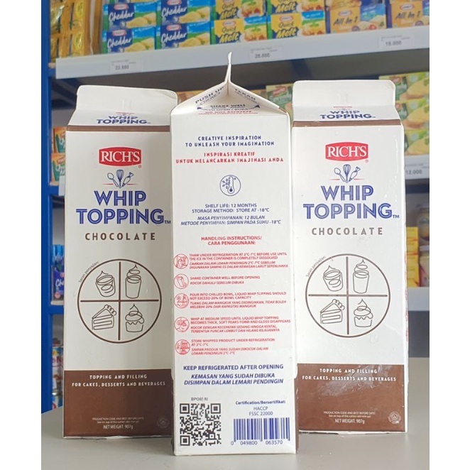 

Rich Whipping Cream Chocolate / Toping Kocok Cokelat 1Liter