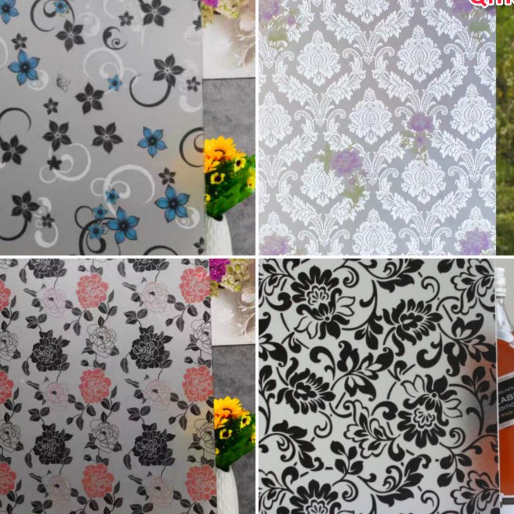 ➢☋★✭ Wallpaper / Stiker Kaca / Lapisan kaca Jendela Pintu Kaca Sudah Ada Lem Lebar90Cm x Panjang50Cm