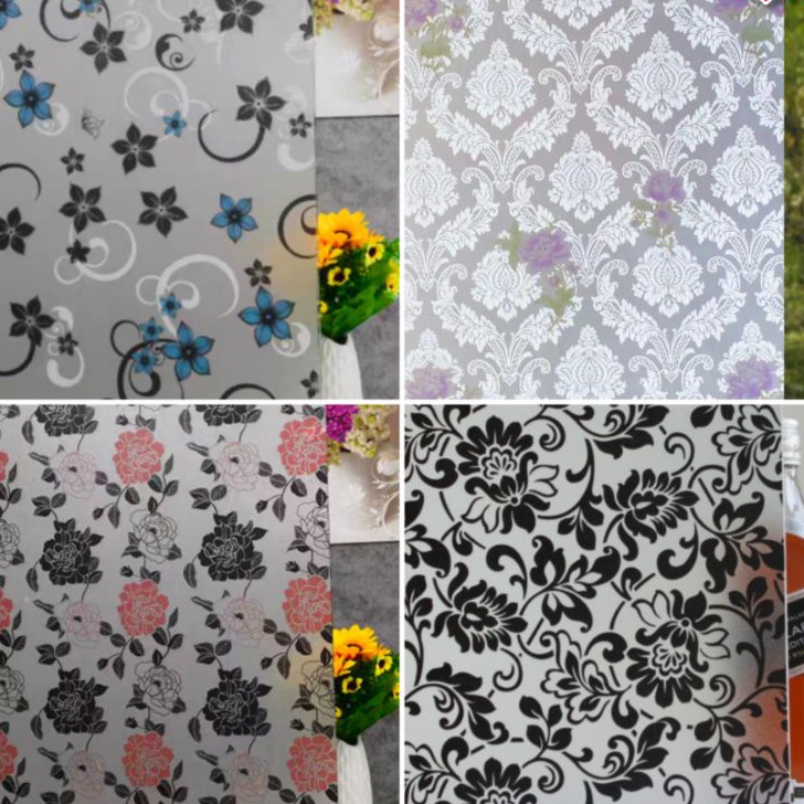 Model Terkini Wallpaper / Stiker Kaca / Lapisan kaca Jendela Pintu Kaca Sudah Ada Lem Lebar90Cm x Pa