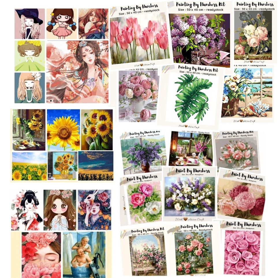 

[ART. W17X] diy Paint by number kit 50x40cm ready jakarta. painting by numbers kit