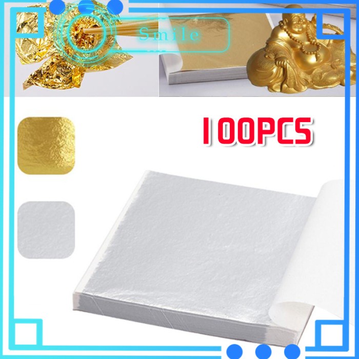1616CM GOLD FOIL / FOIL EMAS IMITASI EMAS / KERTAS FOIL SILVER 100PCS