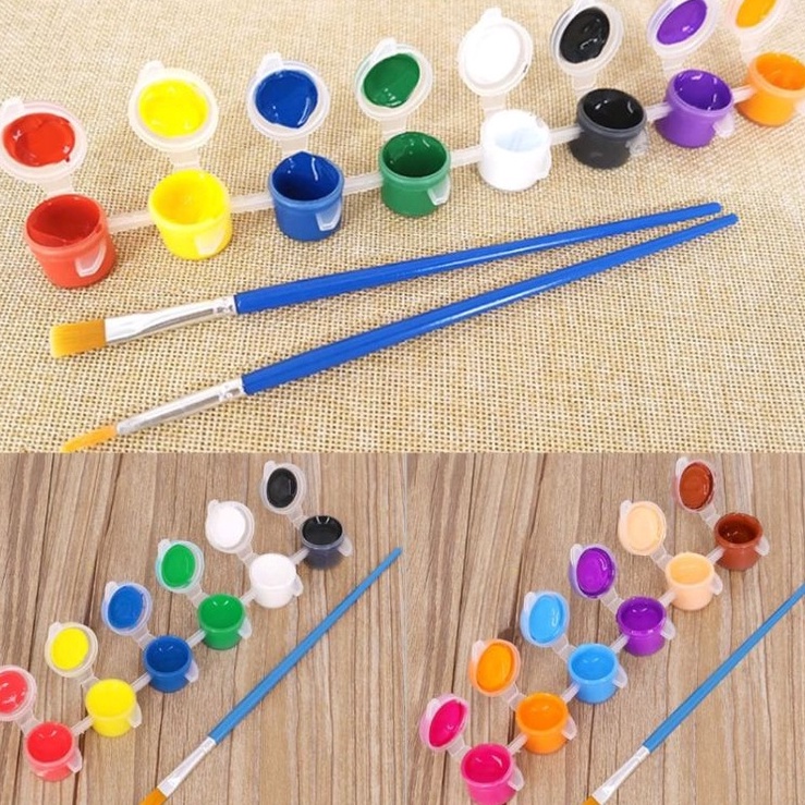 

Stock Banyak cat akcrilik 12 warna dan 1 kuas ➼➳✿✯