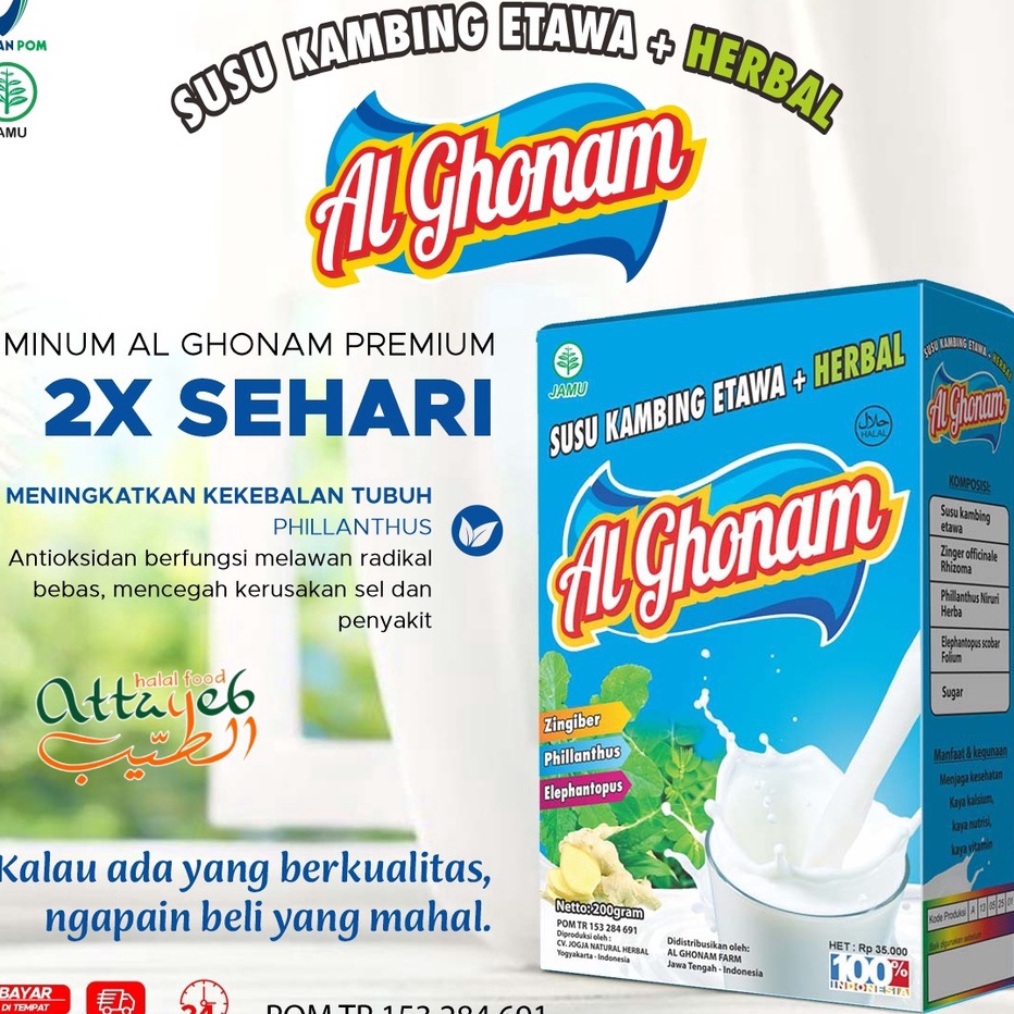 

GDQD3868 COD Susu Kambing Etawa AL GHONAM 200gr ORIGINAL Plus Herbal Meningkat Kecerdasan Otak Anak Lebih Sehat