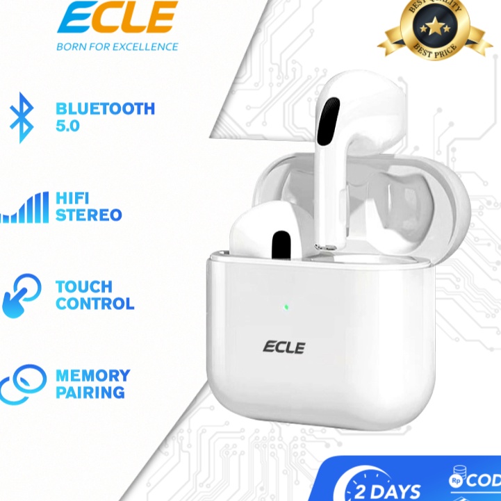 Baru ECLE Pro 4 TWS Music Earphone Bluetooth Headset True Wireless HiFi Stereo Waterproof Low Latenc
