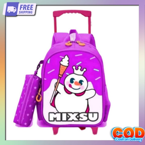 Tas Troli Tas Dorong Anak Perempuan Tk Sd Karakter Mixue Viral Gratis Botol Tas Troli Anak Perempuan