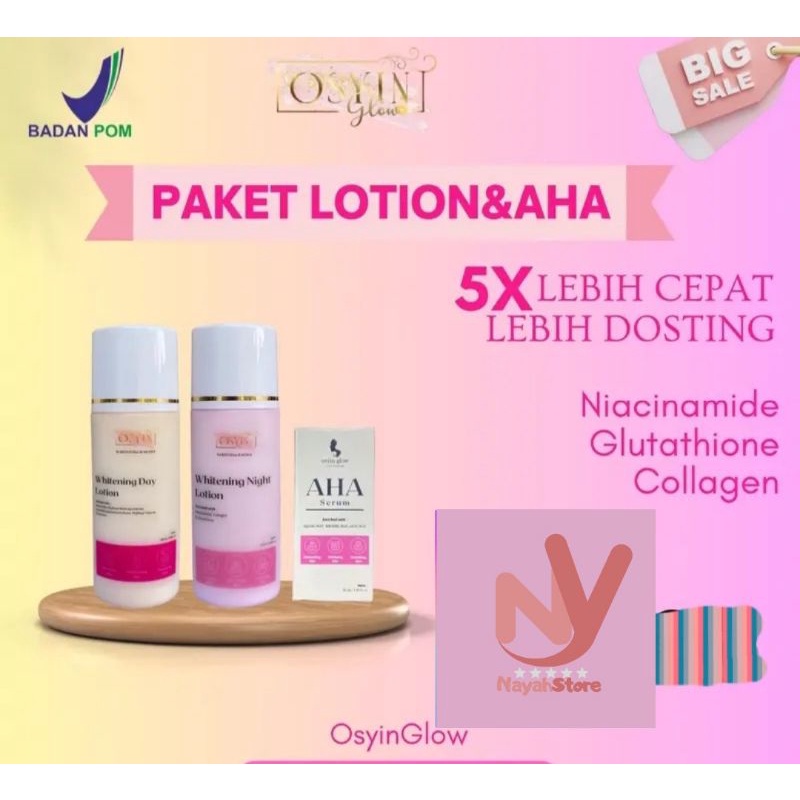 Paket Lotion + Aha Serum Osyin Glow BPOM