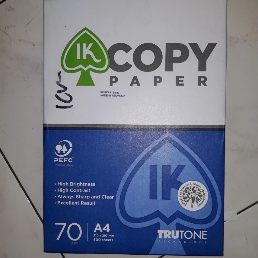 

[ART. T65U] Kertas HVS A4 70 gr IK copy paper