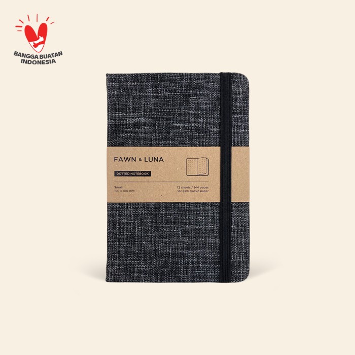 

Terlaris A6 Notebook - Plain / Dotted Paper - Black Smoke Fabric