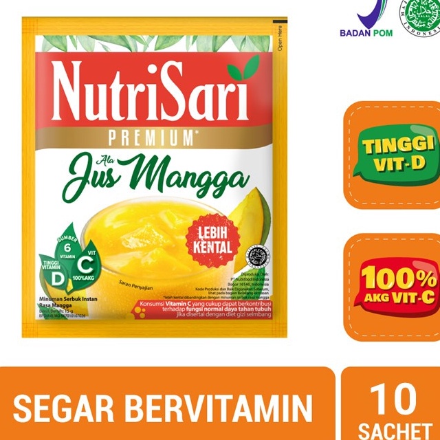 

SMMS9090 【Penjualan Terbaik】COD NutriSari Premium Jus Mangga 10 Sachet - Minuman Buah Lebih Kental