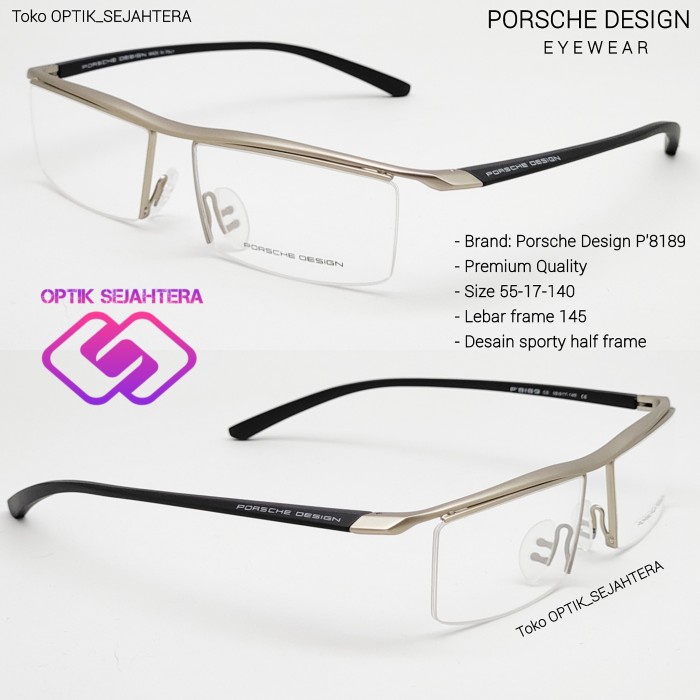 frame kacamata pria Sport Porsche Design Titanium kacamata minus baca