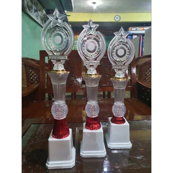 piala trophy tropi set kristal bening bagus mewah