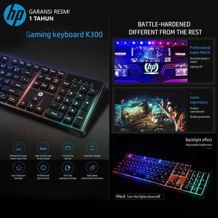Keyboard Gaming / Gaming Keyboard Hp K300 Rgb Membrane Keyboard Usb